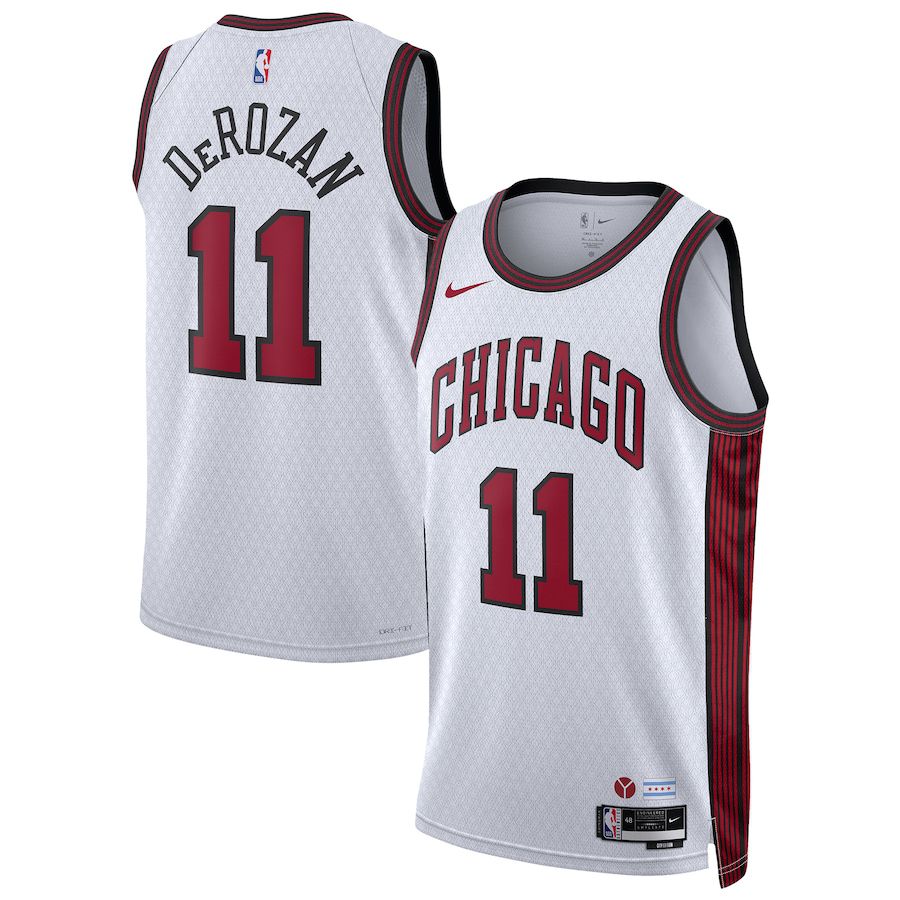 Men Chicago Bulls #11 DeMar DeRozan Nike White City Edition 2022-23 Swingman NBA Jersey->chicago bulls->NBA Jersey